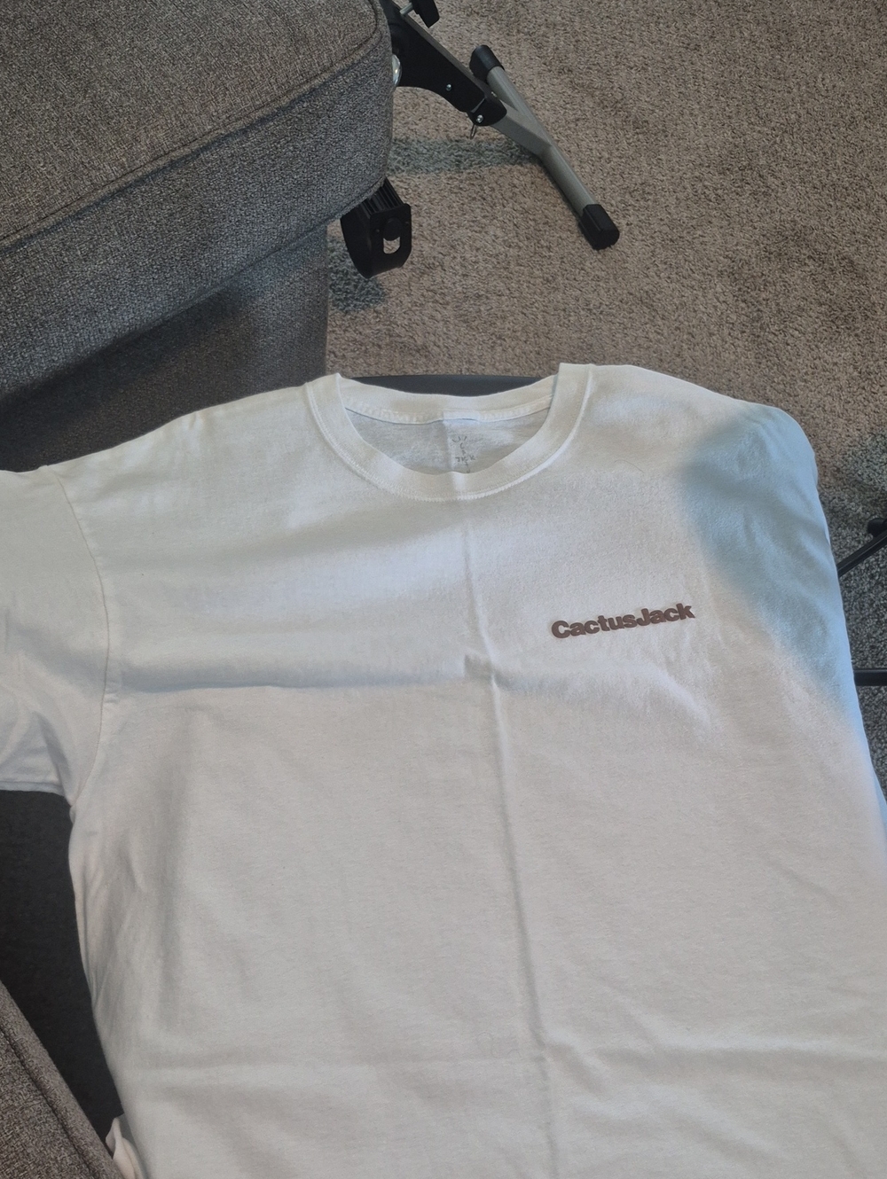 White Logo Travis Scott Rules  Crewneck T-Shirt
